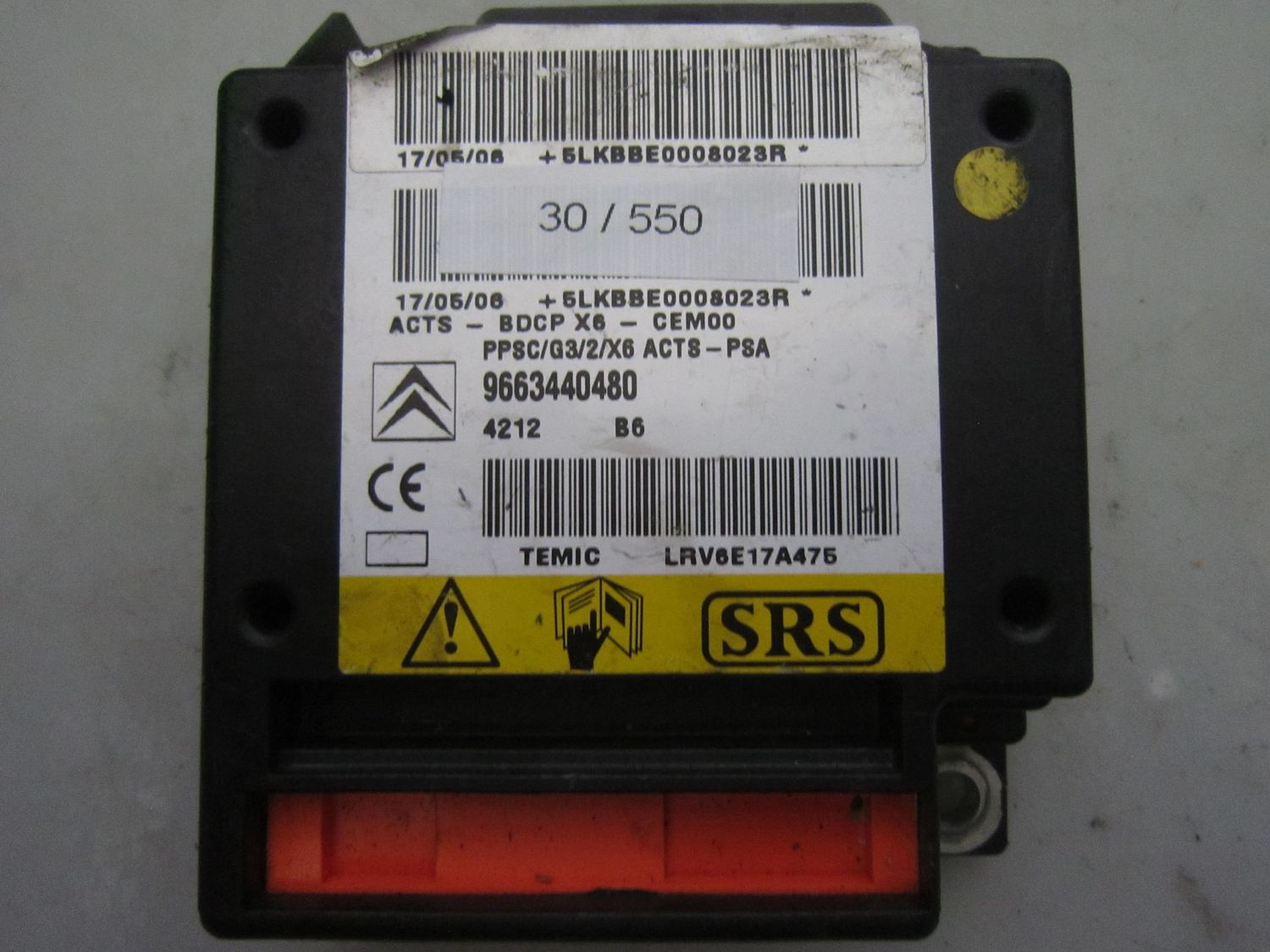 30-550 Centralina Airbag Temic 9663440480       CITROEN  C 5