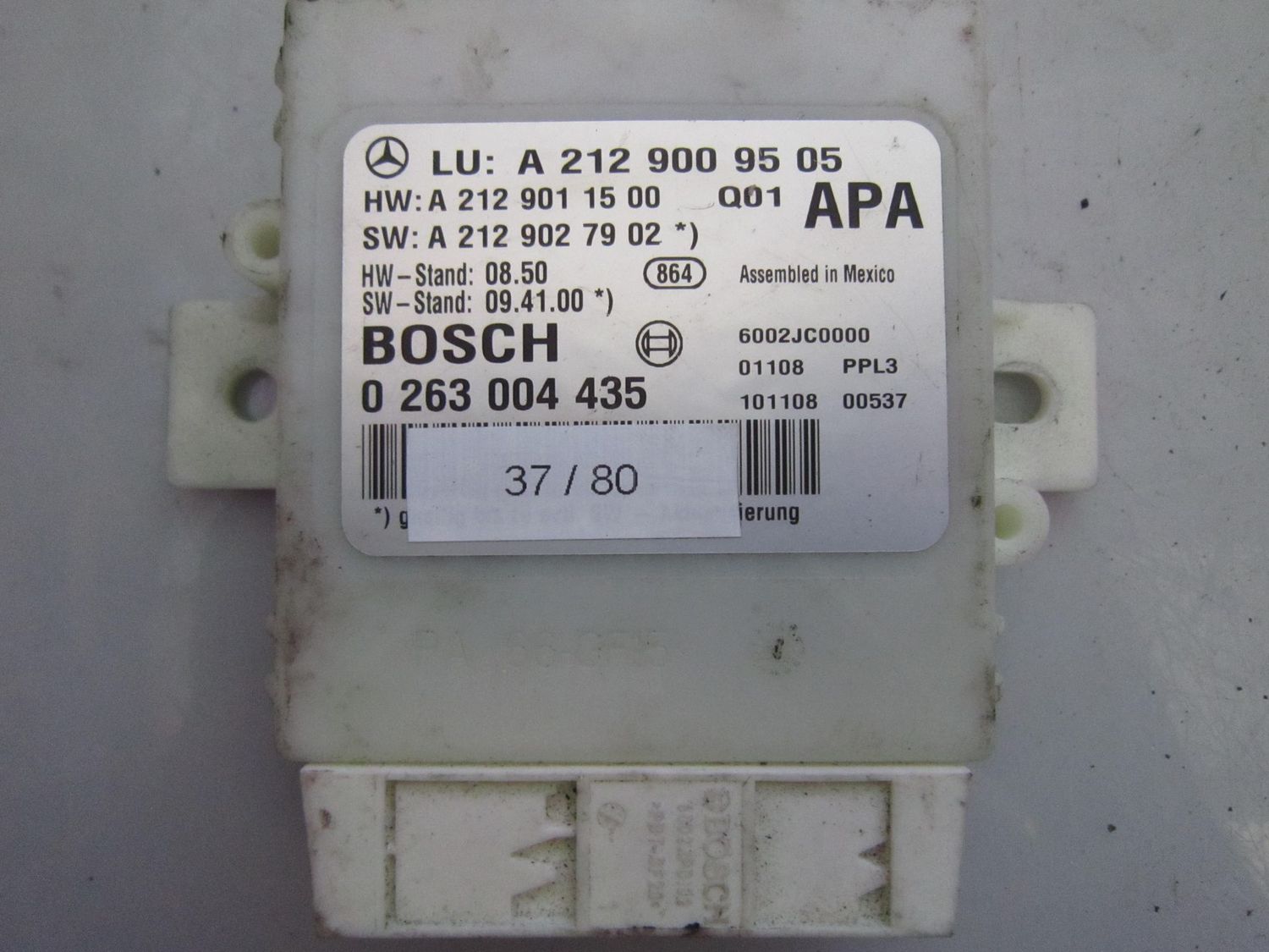 37-80 Centralina sensori parcheggio Bosch 0 263 004 435 0263004435 A 212 900 95 05 HW: A2129011500 SW: A2129027902 Q01  APA MERCEDES  CLASSE E