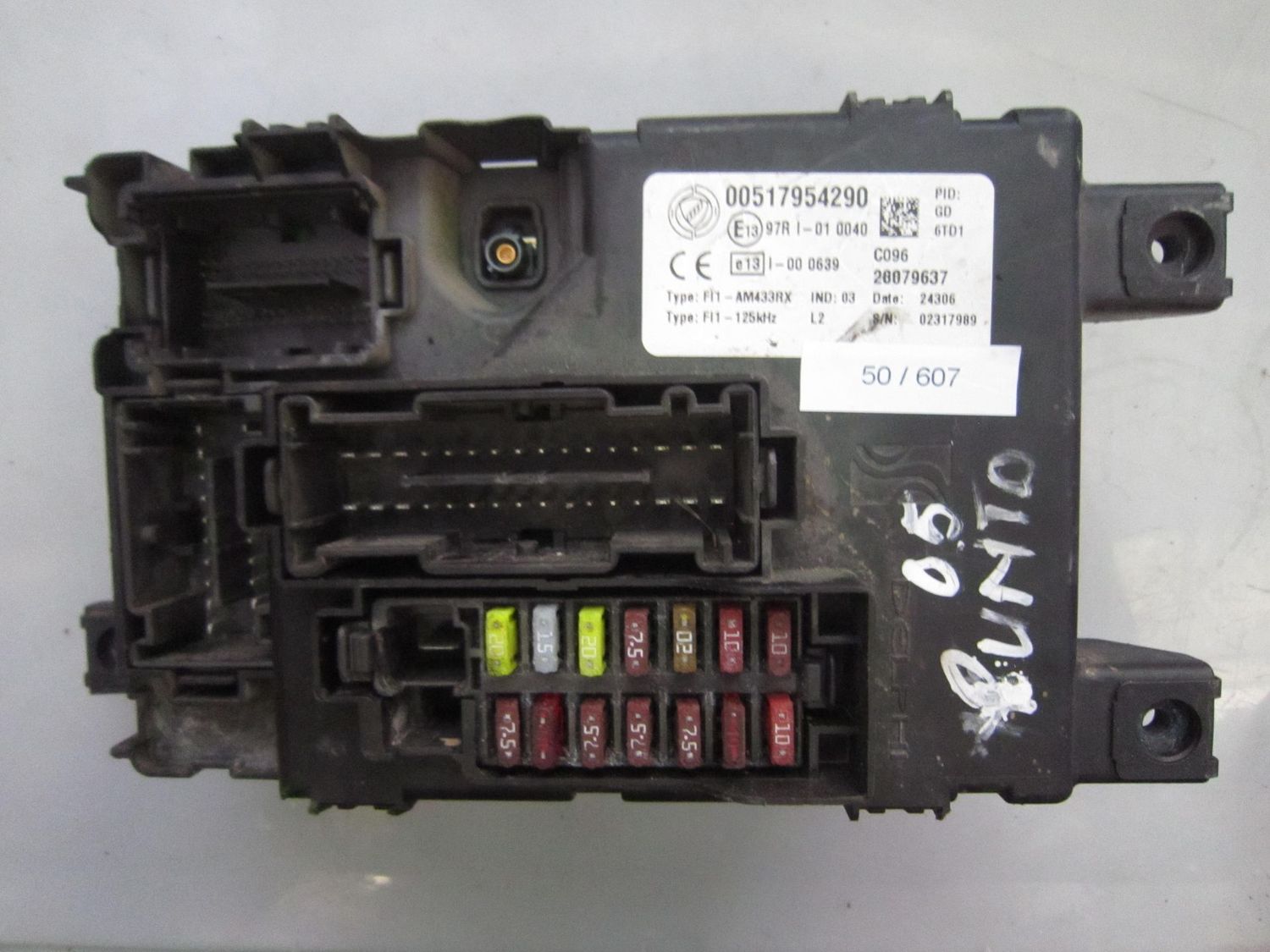 50-607 Body Computer Delphi 00517954290   28079637 AM433RX2   FIAT DIESEL PUNTO