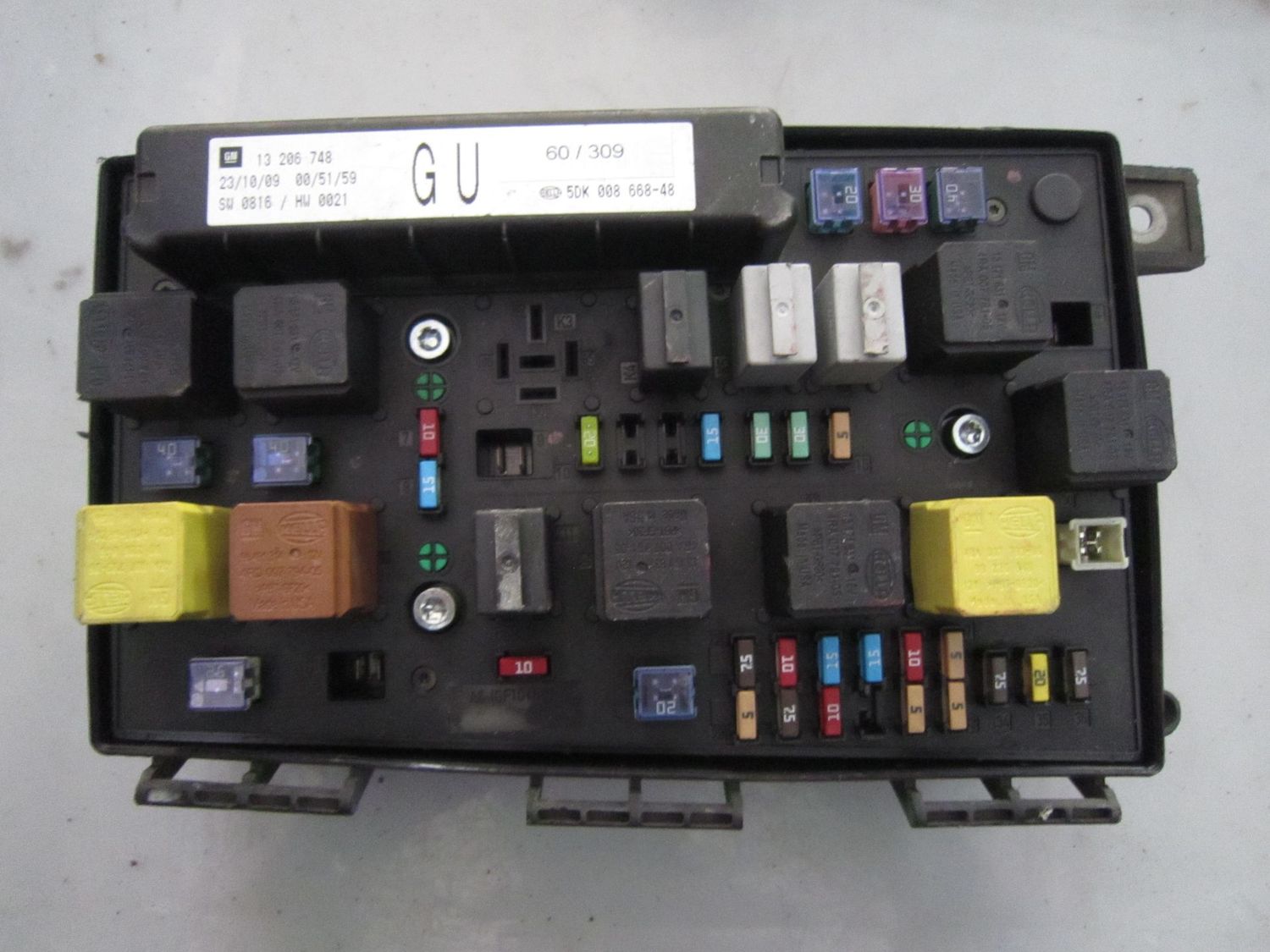 60-309 Scatola Fusibili Gm 13 206 748 13206748 5DK 008 668-48 SW 0816 HW 0021 GU OPEL DIESEL ZAFIRA
