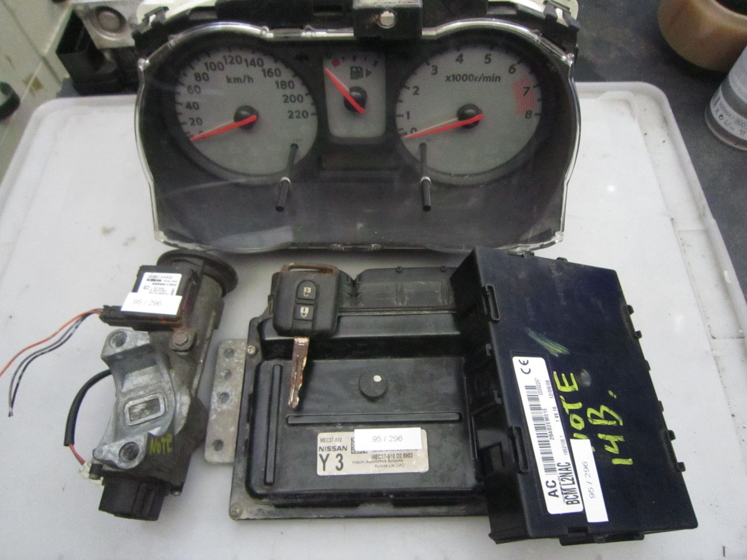 95-296 Kit Motore Nissan MEC37-510 MEC37510 BCM L2NAC V6.16 9U50D 284B2EM01E 28590 AX600  5WK46550 NISSAN Benzina NOTE
