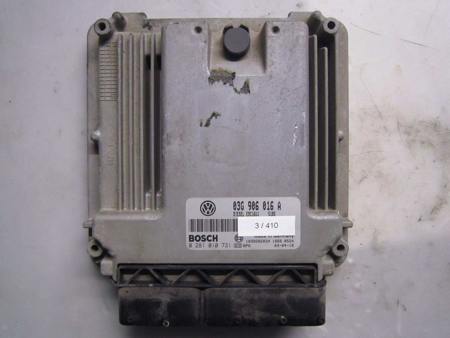 3-410 Centralina Motore Bosch 0 281 010 731 0281010731 03G 906 016 A 1039S02834 EDC16U1  VOLKSWAGEN DIESEL TOURAN
