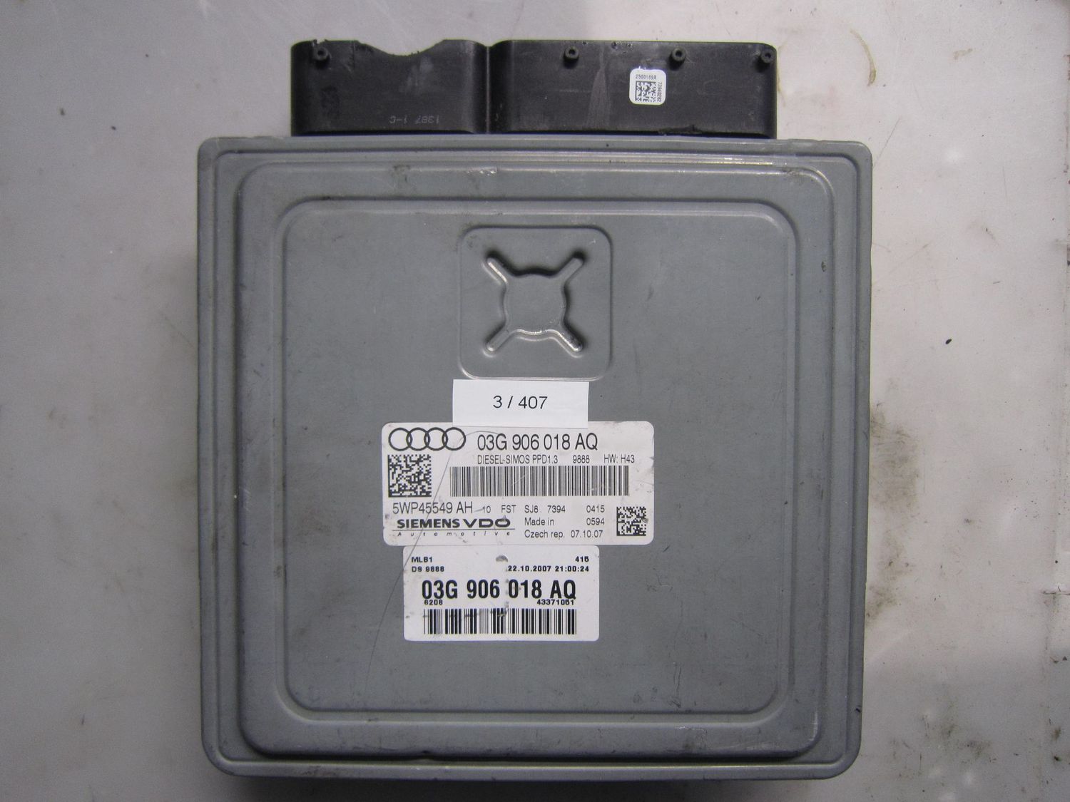 3-407 Centralina Motore Siemens 5WP45549 AH 5WP45549AH 03G 906 018 AQ SIMOS PPD1.3 HW H43  AUDI DIESEL A 4