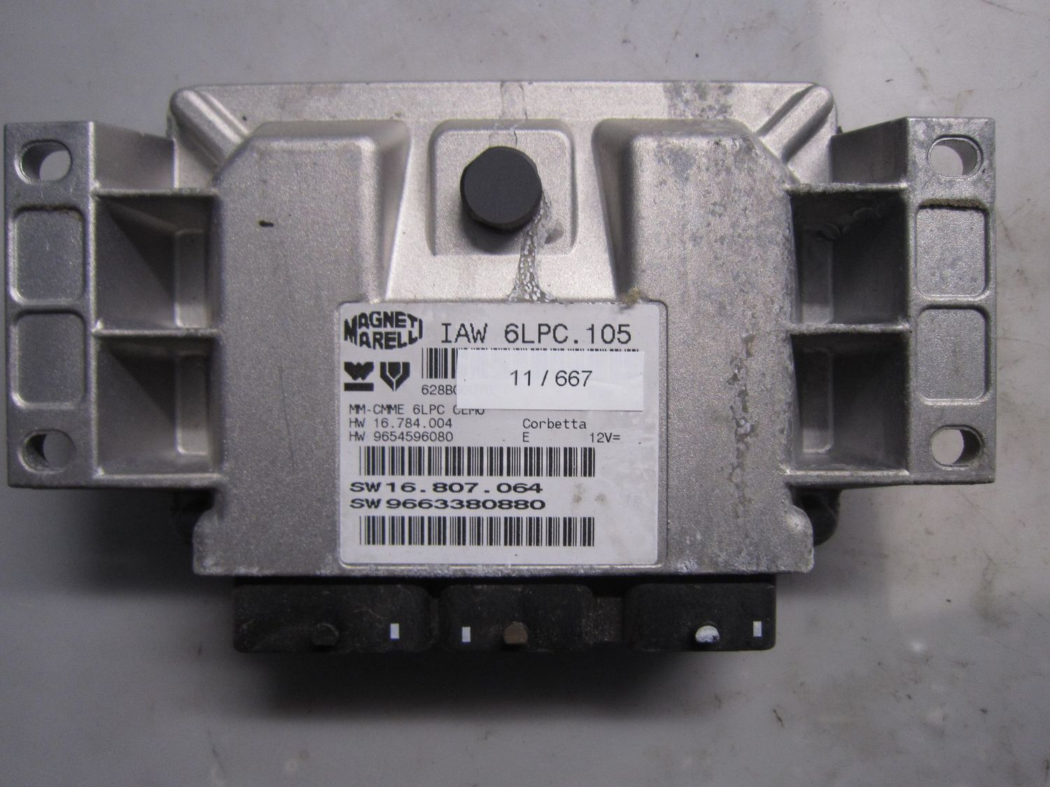11-667 Centralina Motore Magneti Marelli IAW 6LPC.105 IAW6LPC.105  HW 16.784.004 MM-CMME 6LPC CEMO SW 9663380880 CITROEN / PEUGEOT BENZINA VARIE