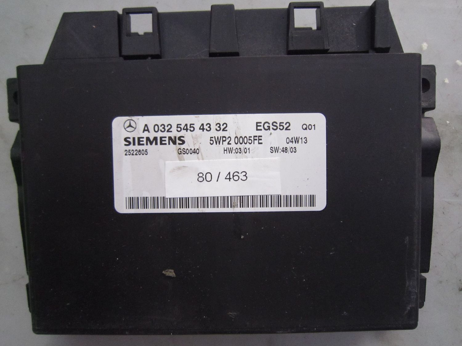 80-463 Modulo Controllo della Trasmissione Siemens A 032 545 43 32 A0325454332 5WP2 0005FE EGS52   MERCEDES  CLASSE C
