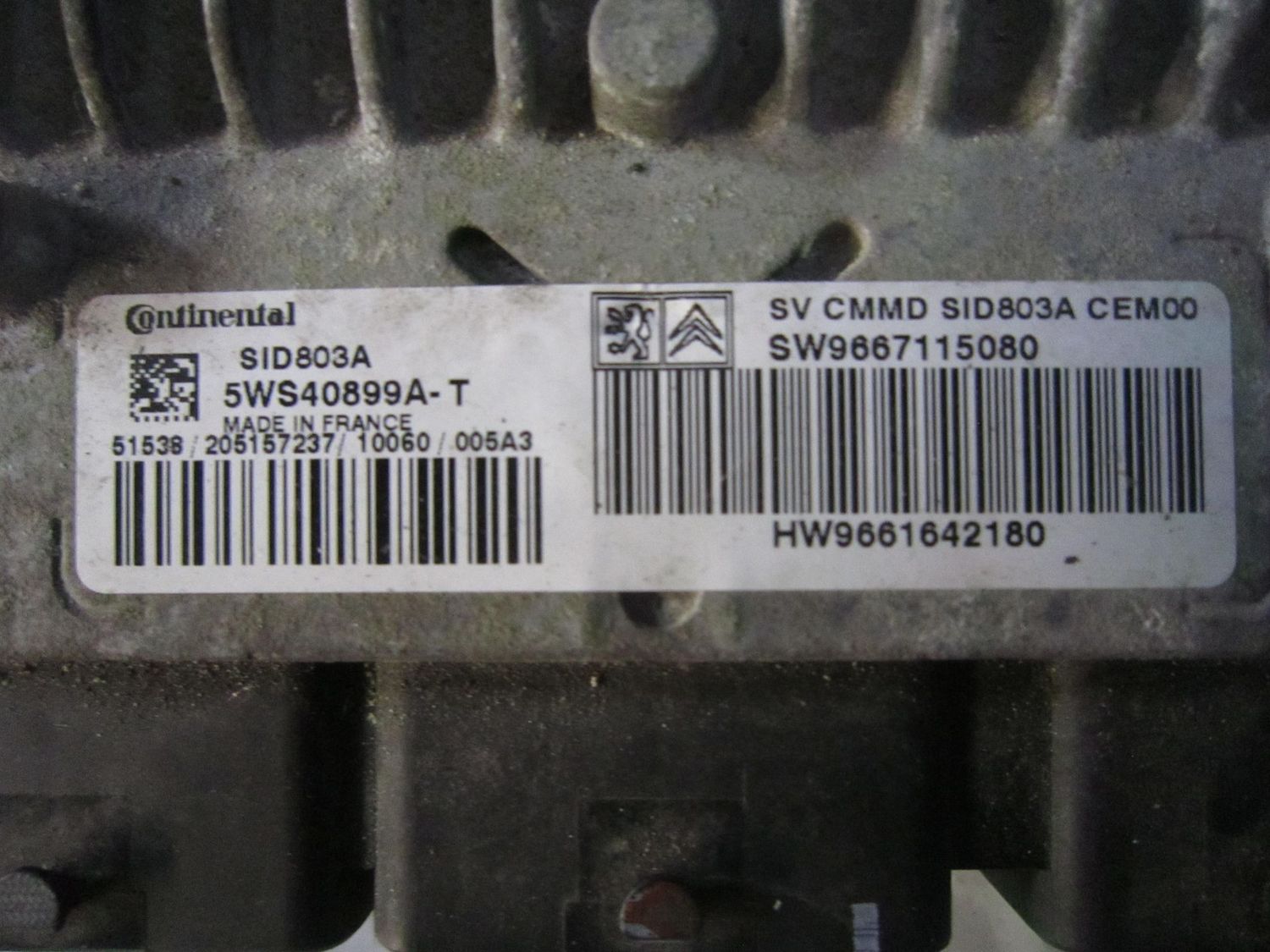 11-646 Centralina Motore Continental 5WS40899A-T 5WS40899AT 9667115080 9661642180 SID803A  CITROEN / PEUGEOT Diesel VARIE