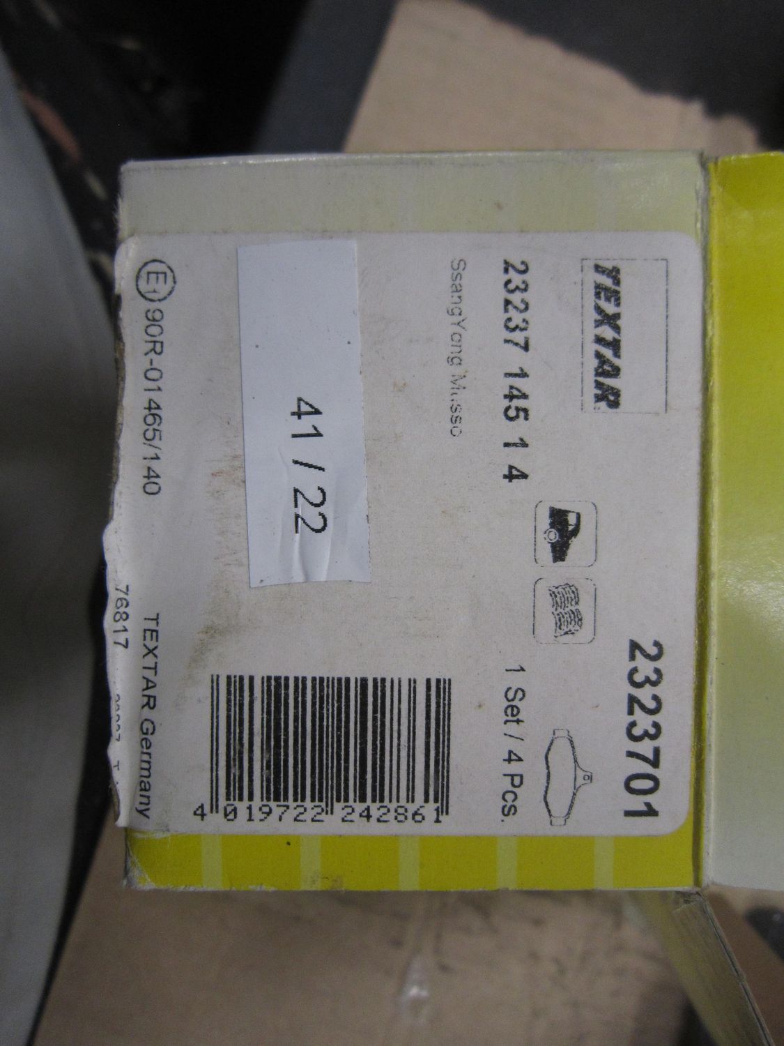 41-22 Pastiglie Freni Anteriori Textar 90R-01465/140 90R01465140 2323701 23237 145 1 4   DAEWOO  KORANDO