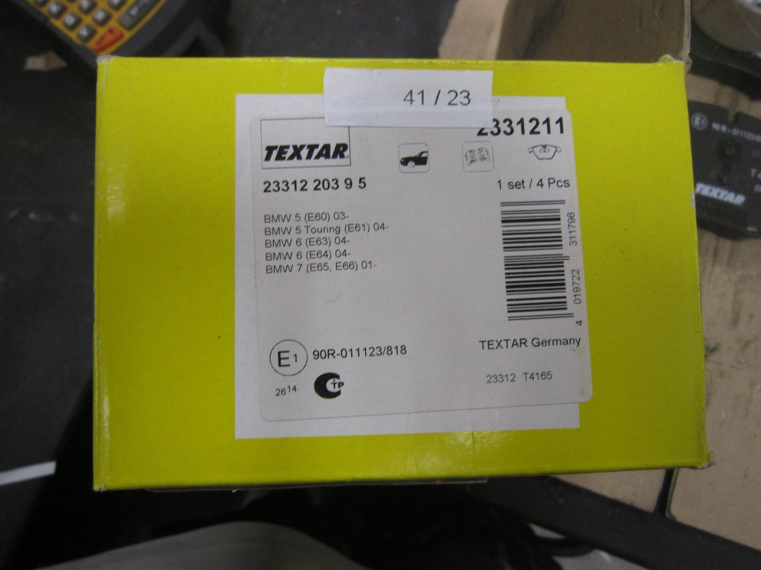 41-23 Pastiglie Freni Anteriori Textar 90R-011123/818 90R011123818 23312 203 9 5 2331211   BMW  SERIE 5