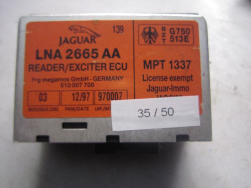 35-50 Centralina Immobilizer Jaguar LNA 2665 AA LNA2665AA MPT1337    JAGUAR Benzina SOVEREIGN