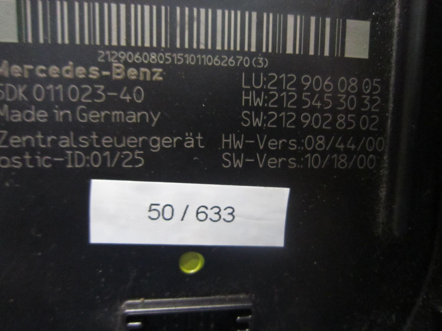 50-633 Body Computer Hella Kg 212 906 08 05 2129060805 212 545 30 32 212 902 85 02   MERCEDES  CLASSE E