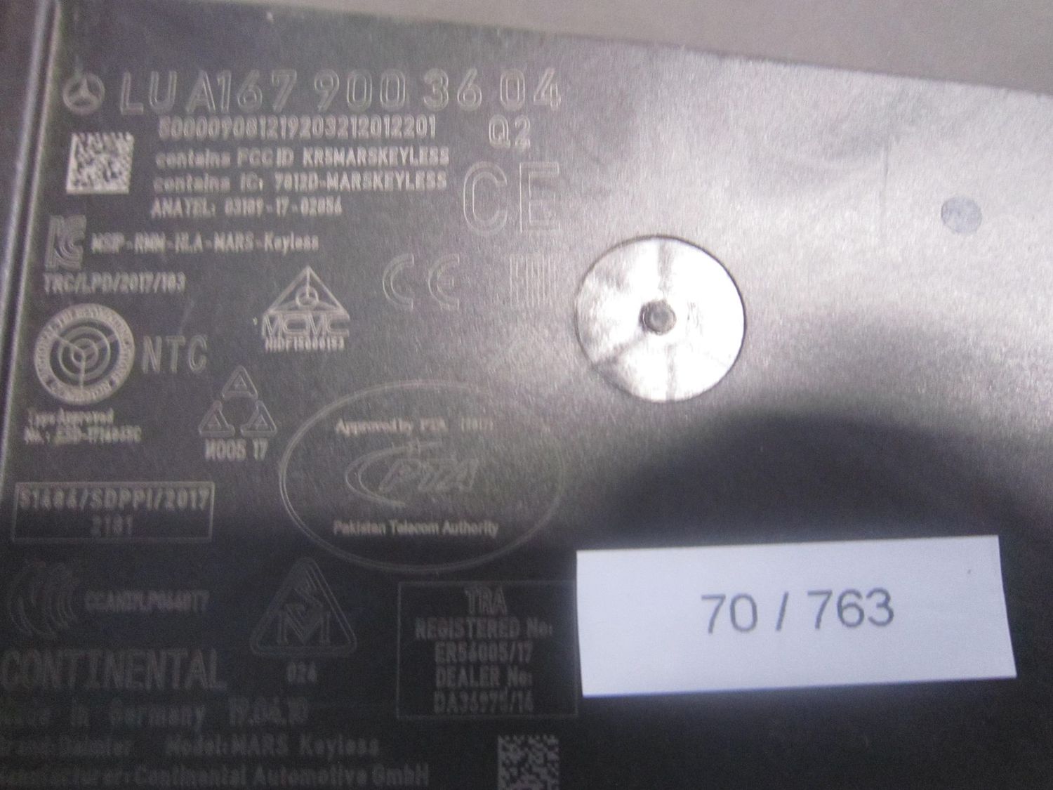 70-763 Modulo Chiusura Centralizzata Continental A 167 900 36 04 A1679003604 Q2    MERCEDES  CLASSE A