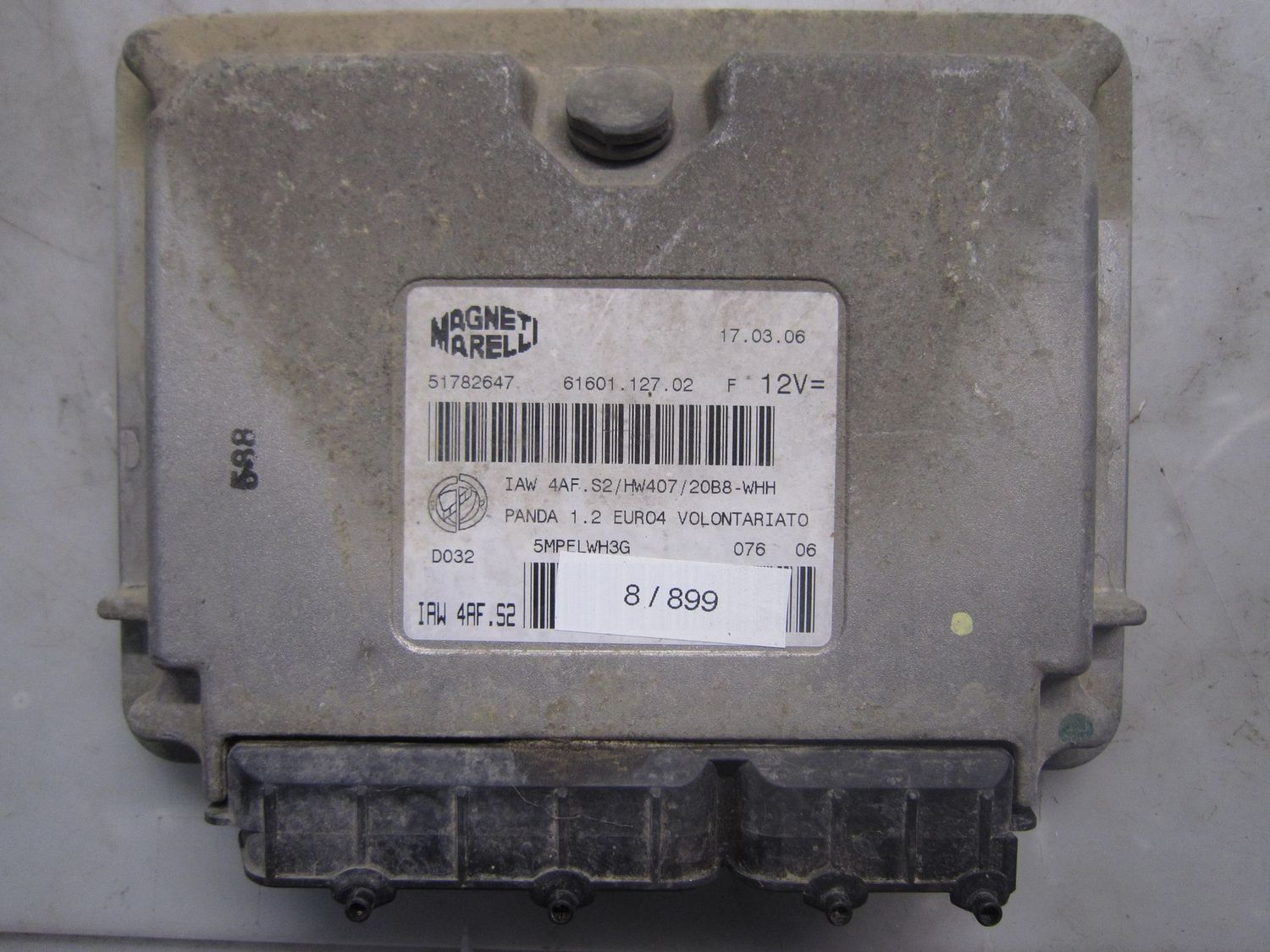 8-899 Centralina Motore Magneti Marelli 51782647   61601.127.02 VOLONTARIATO 51782647  FIAT  BENZINA PANDA