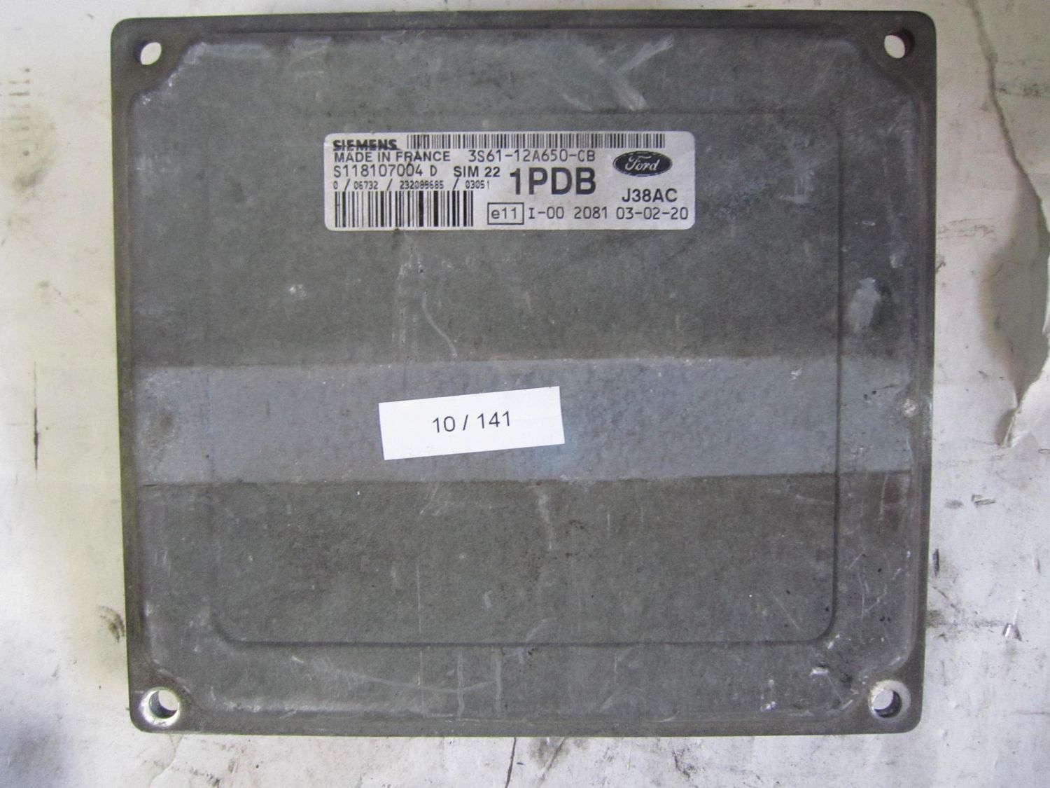 10-141 Centralina Motore Siemens S118107004 D S118107004D 3S61-12A650-CB SIM22 J38AC 1PDB FORD Benzina Fiesta