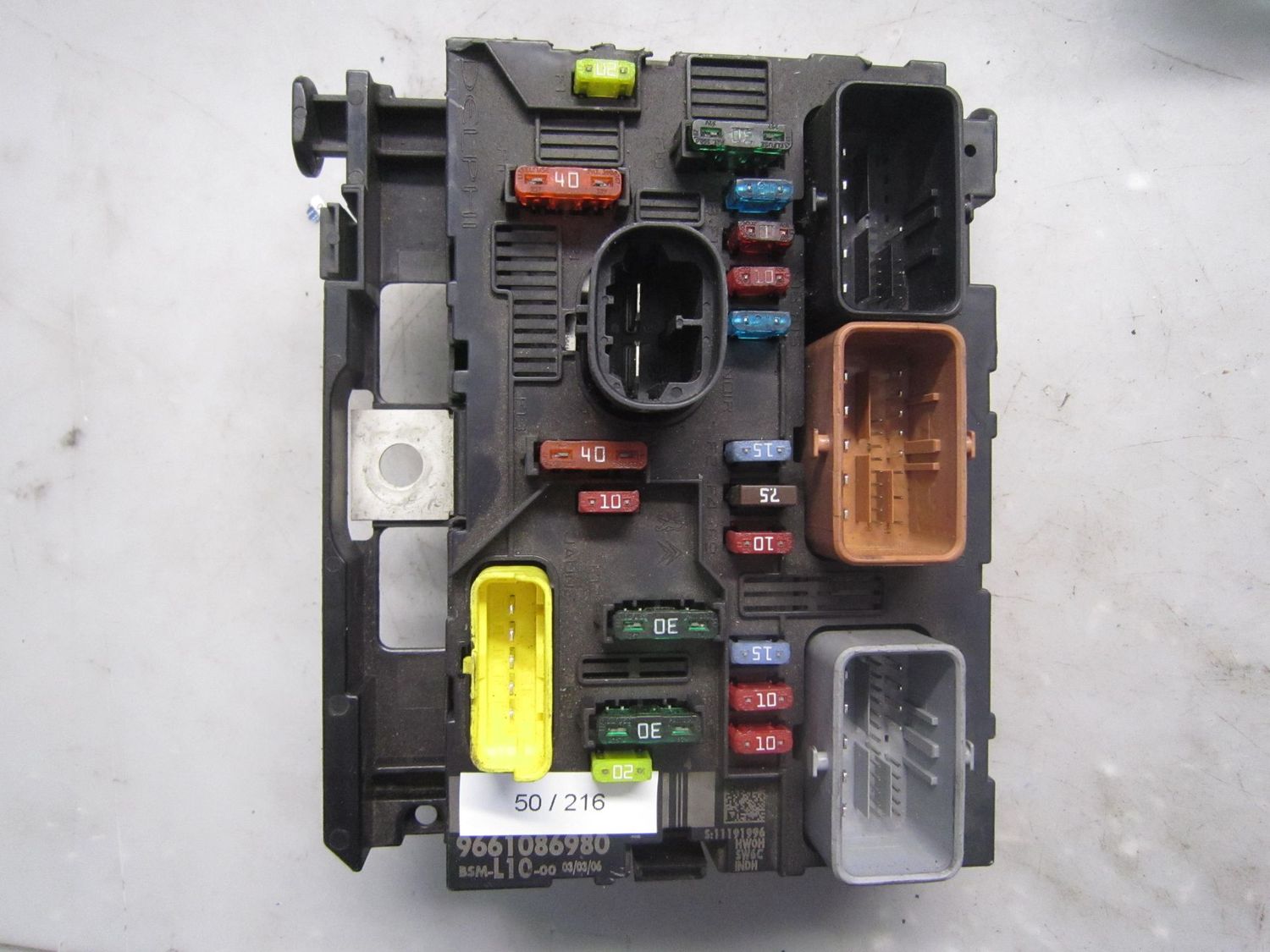 50-216 Body Computer Delphi 9661086980   BSM-L10-00 HW: 0H SW: 6C  PEUGEOT Benzina 207
