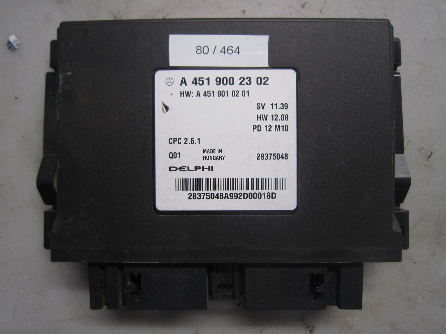 80-464 Modulo Controllo Cambio Automatico Delphi A 451 900 23 02 A4519002302 28375048 A 451 901 02 01 SV : 11.39 HW :12.08 SMART Elettrica / Benzina 451