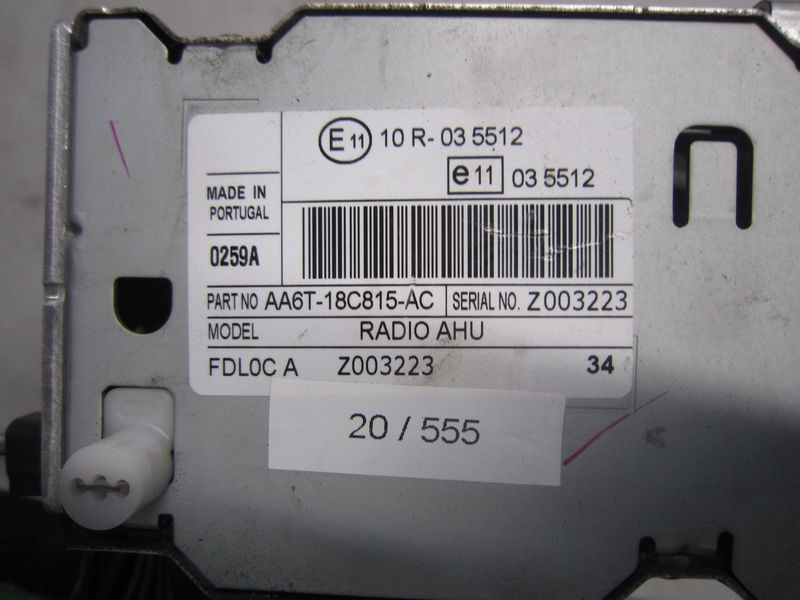 20-555 Autoradio Ford AA6T-18C815-AC AA6T18C815AC RADIO AHU    FORD  Fiesta