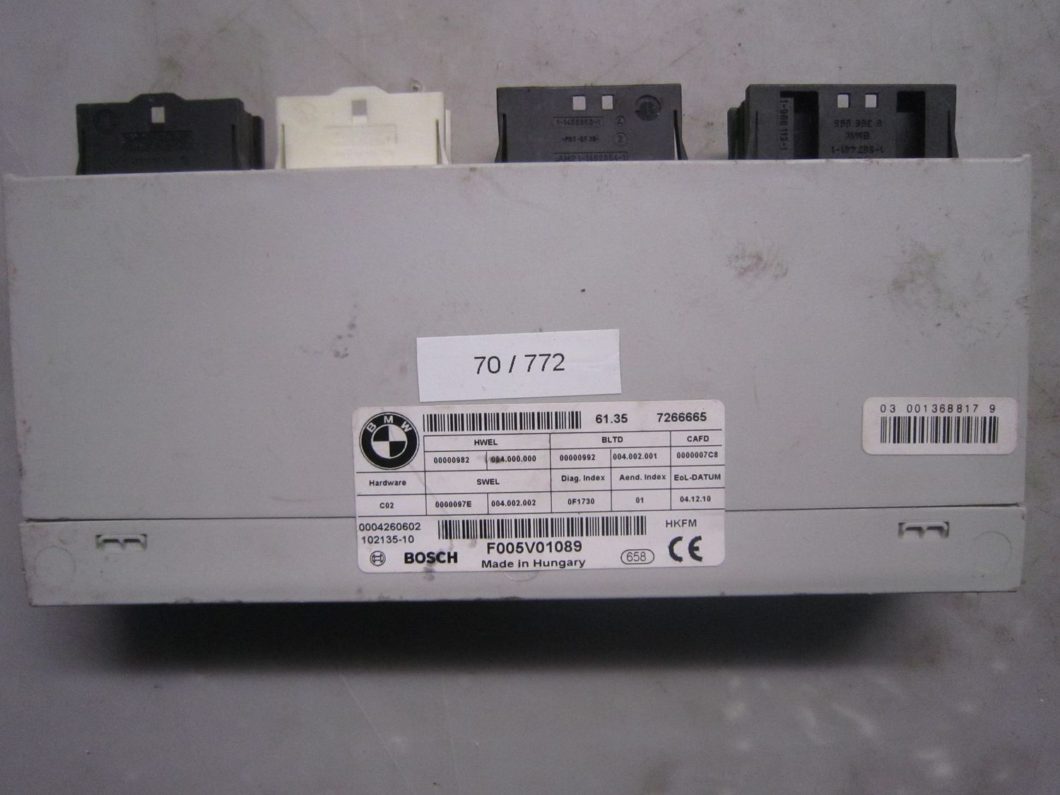 70-772 Centralina Modulo Confort Bosch 7266665   F005V01089    BMW  SERIE 5