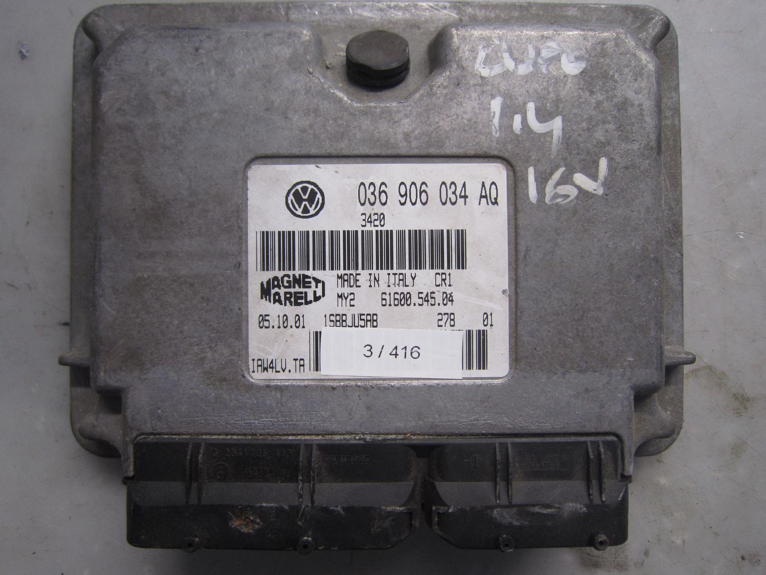 3-416 Centralina Motore Magneti Marelli IAW 4LV.TA IAW4LV.TA 61600.545.04  036 906 034 AQ  VOLKSWAGEN Benzina LUPO