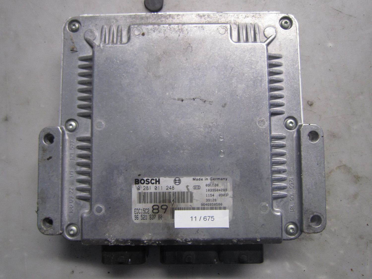 11-675 Centralina Motore Bosch 0 281 011 248 0281011248 96 521 837 80 1039S04289 EDC15C2 89 PEUGEOT Diesel 307