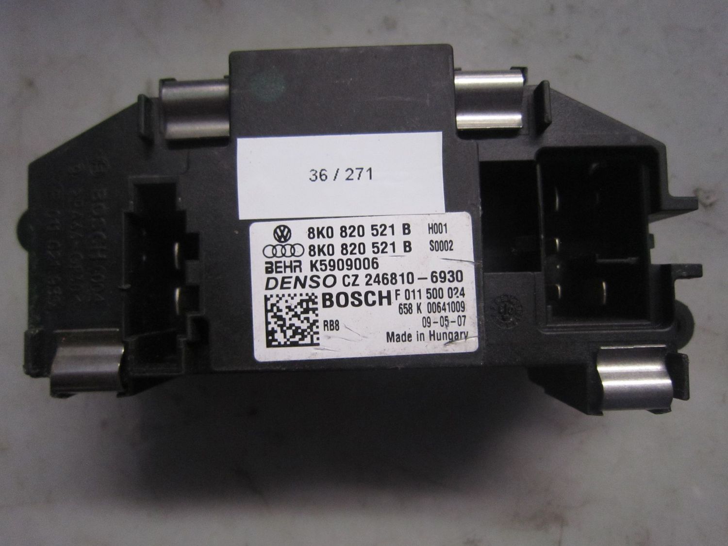 36-271 Resistenza Ventola Riscaldamento Denso 8K0 820 521 B 8K0820521B 246810-6930 F011500024   AUDI  VARIE