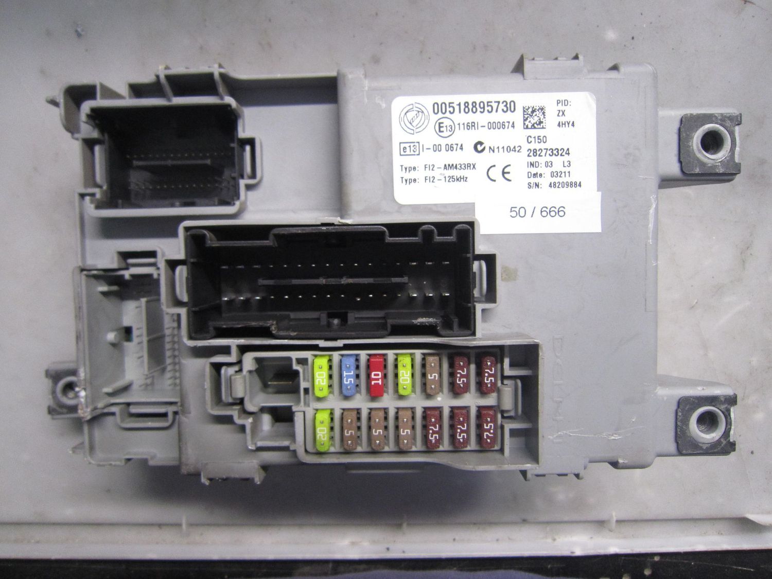 50-666 Body Computer Delphi 00518895730   28273324    FIAT Benzina 500