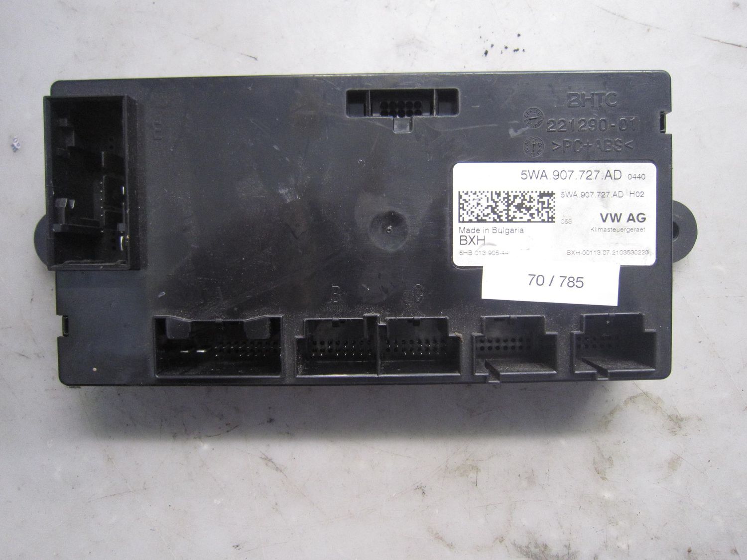 70-785 Modulo Controllo Aria Condizionata Volkswagen 5WA 907 727 AD 5WA907727AD BXH 221290-01   VOLKSWAGEN  VARIE