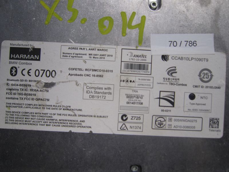 70-786 Centralina Bluetooth Harman CCAB10LP1090T9       BMW  SERIE X
