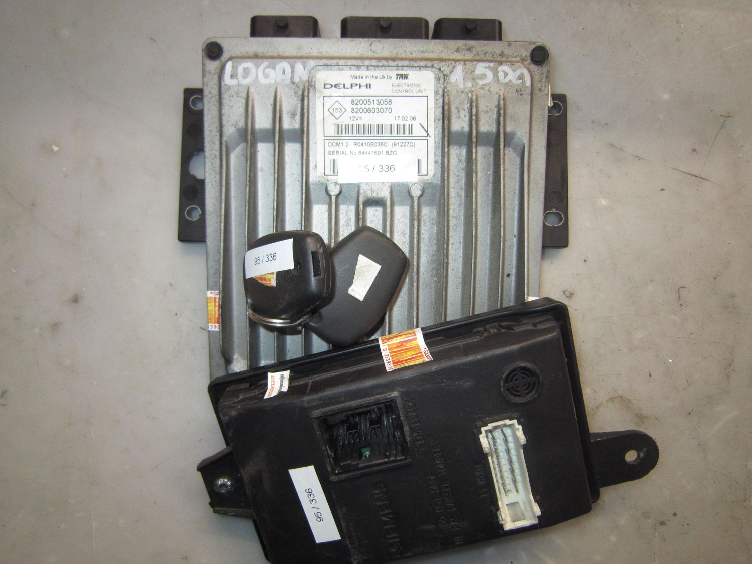 95-336 Kit Motore Dacia R0410B036C   8200513058 8200603070 8200296328A CHIAVI DACIA Diesel LOGAN