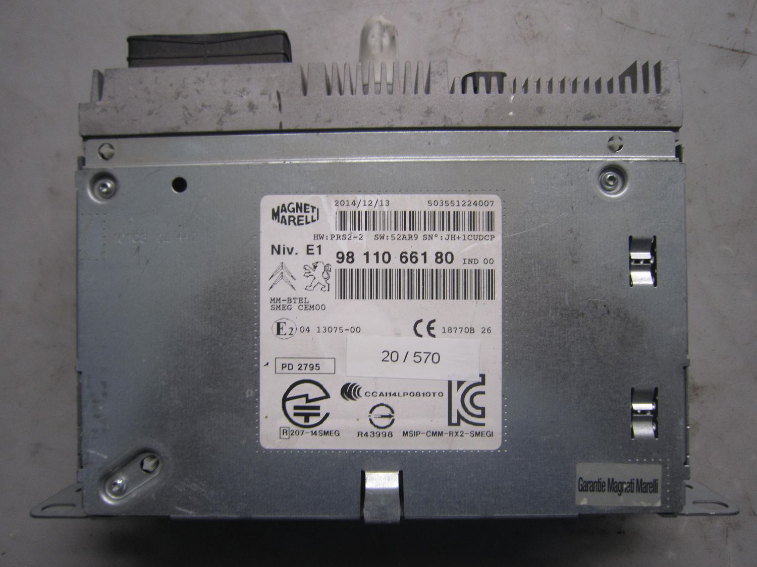 20-570 Autoradio Magneti Marelli 98 110 661 80 9811066180     PEUGEOT  208