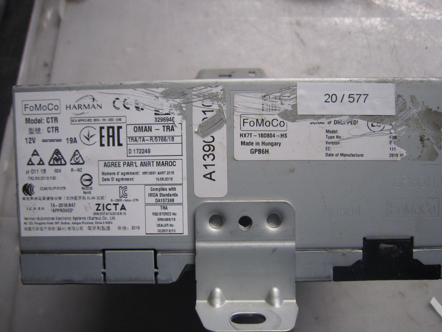 20-577 Autoradio Fomoco HX7T-18D804-HS HX7T18D804HS     FORD  ECOSPORT