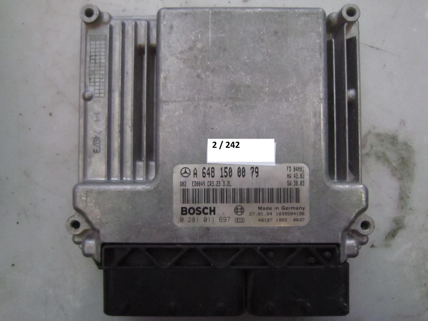 2-242 Centralina Motore Bosch 0 281 011 697 0281011697 A 648 150 00 79 1039S04196 CR3.23  MERCEDES Diesel CLASSE S