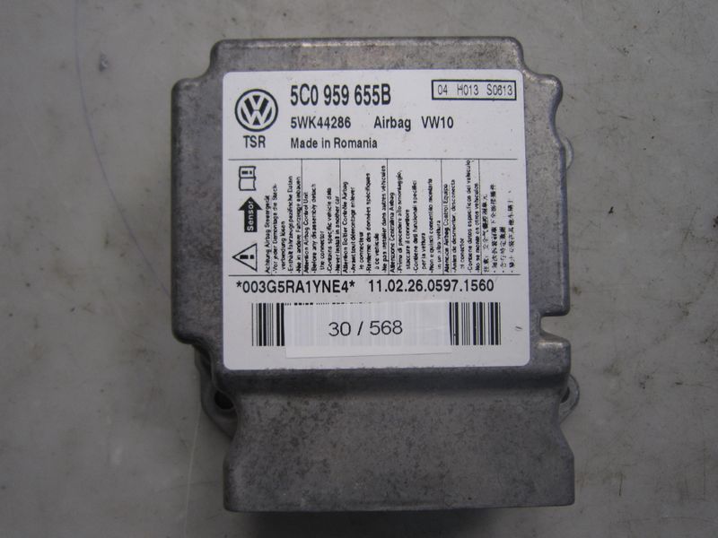 30-568 Centralina Airbag Siemens 5WK44286   5C0 959 655B VW10   VOLKSWAGEN  GOLF