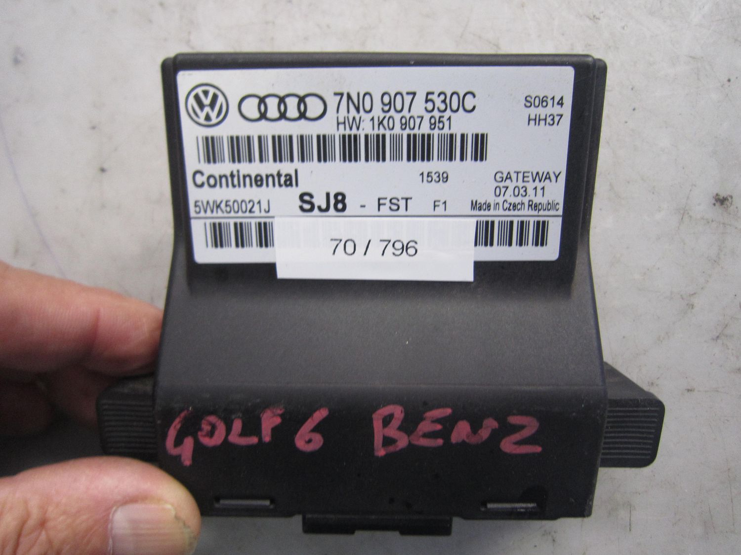 70-796 Modulo Gateway Continental 5WK50021J   7N0 907 530C SJ8 - FST   VOLKSWAGEN  GOLF