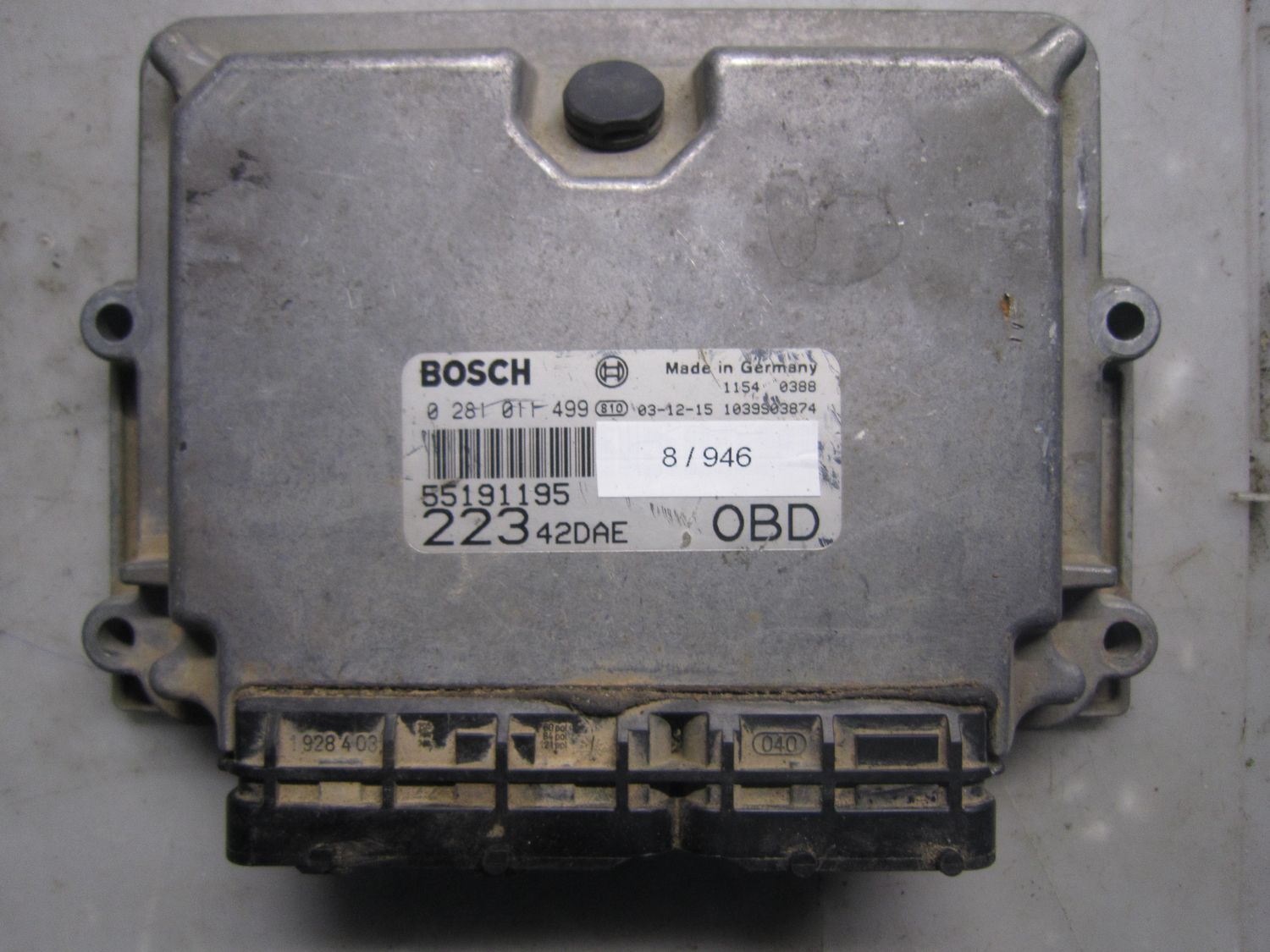 8-946 Centralina Motore Bosch 0 281 011 499 0281011499 55191195 1039S03874 22342DAE  OBD  FIAT Diesel Doblo'