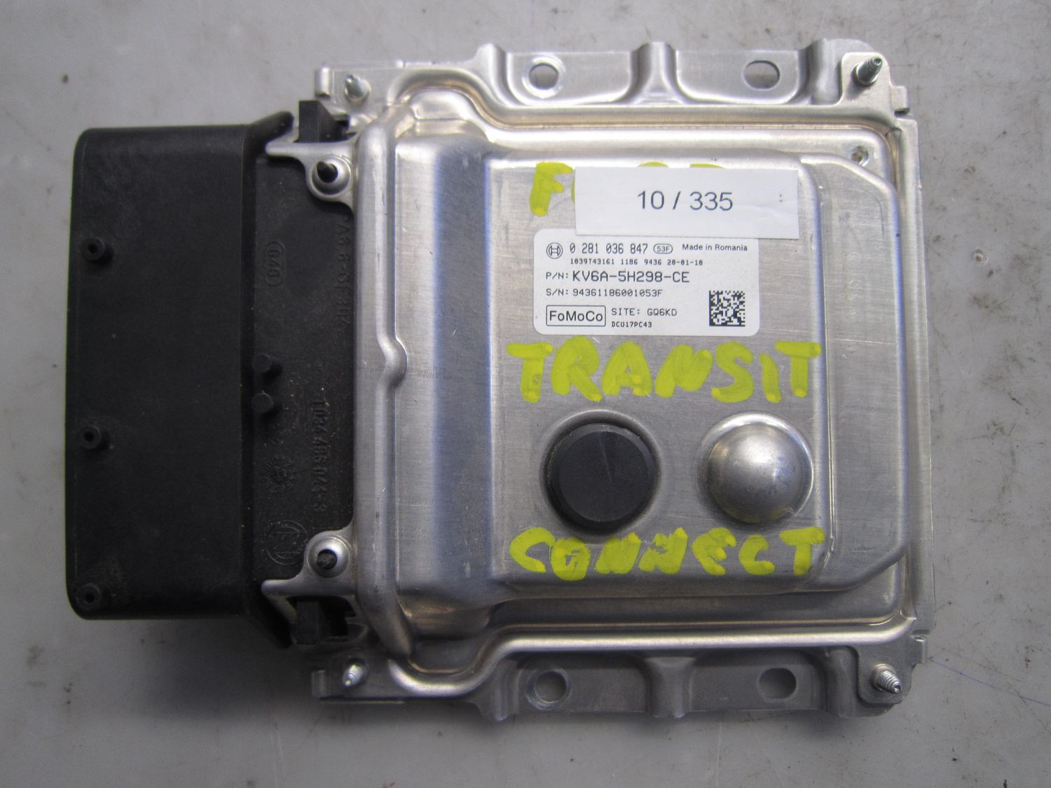 10-335 Centralina Motore Bosch 0 281 036 847 0281036847 KV6A-5H298-CE 1039T43161 DCU17PC43  FORD Diesel TRANSIT