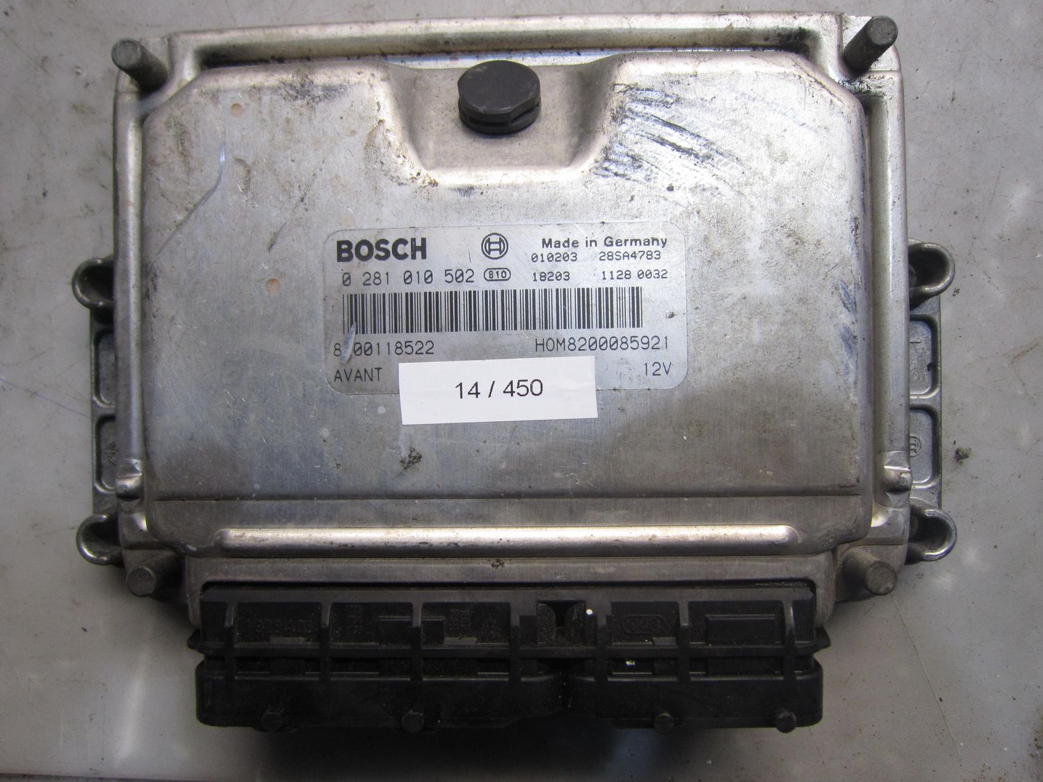 14-450 Centralina Motore Bosch 0 281 010 502 0281010502 8200118522 28SA4783 8200085921  RENAULT Diesel MEGANE_SCENIC