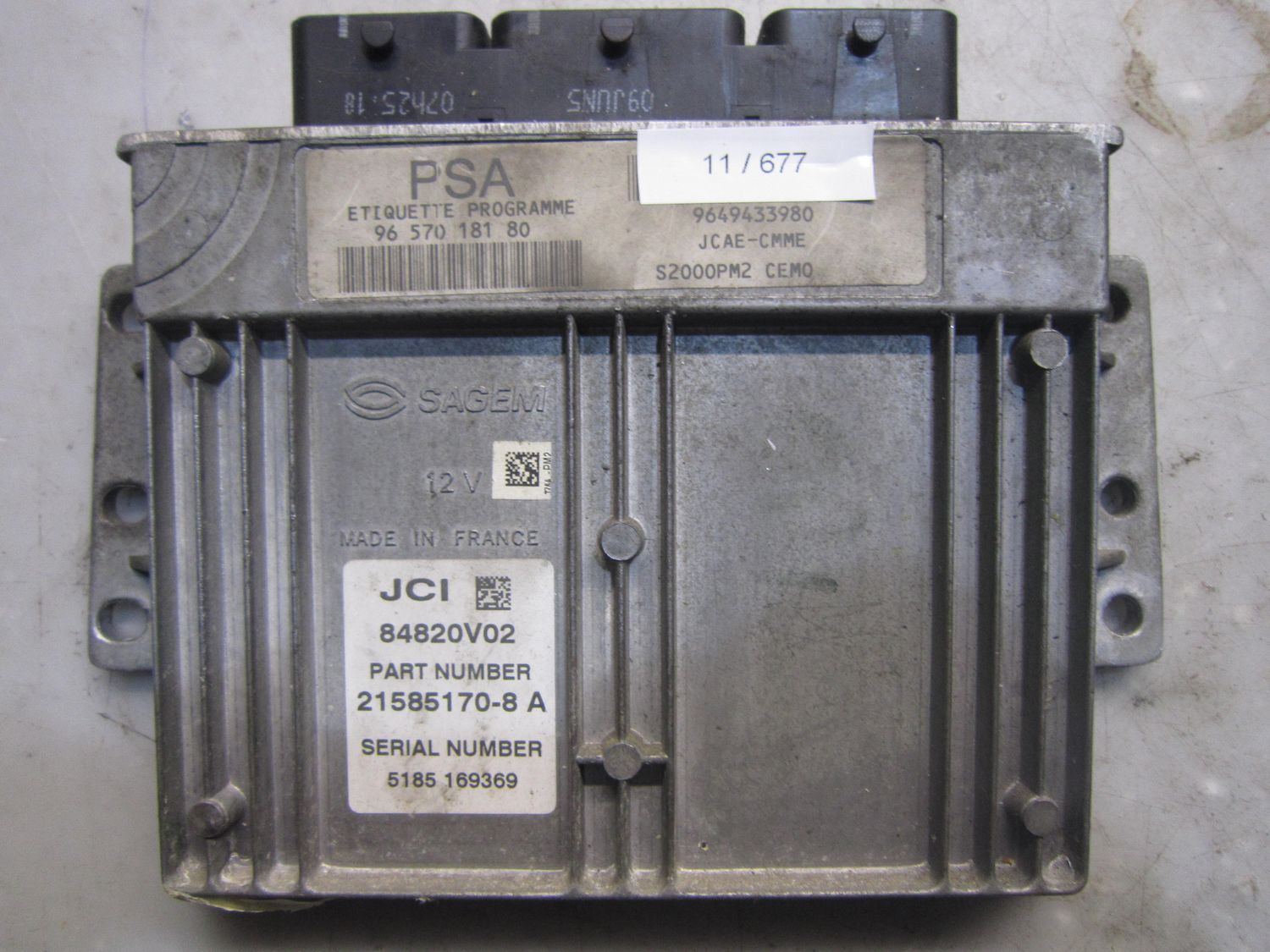 11-677 Centralina Motore Sagem 21585170-8 A 215851708A 84820V02 96 570 181 80 9649433980 S2000PM2 CITROEN Benzina C2_C3