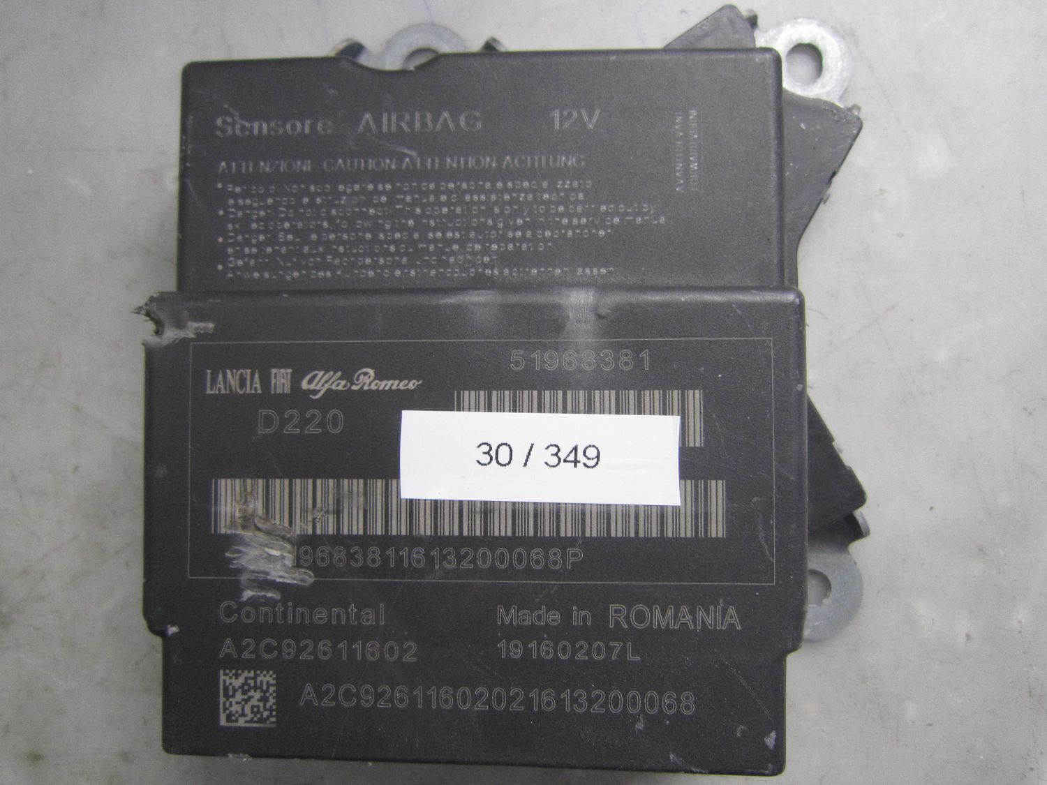 30-349 Centralina Airbag Continental 51968381   A2C92611602 3815 D220   FIAT   500
