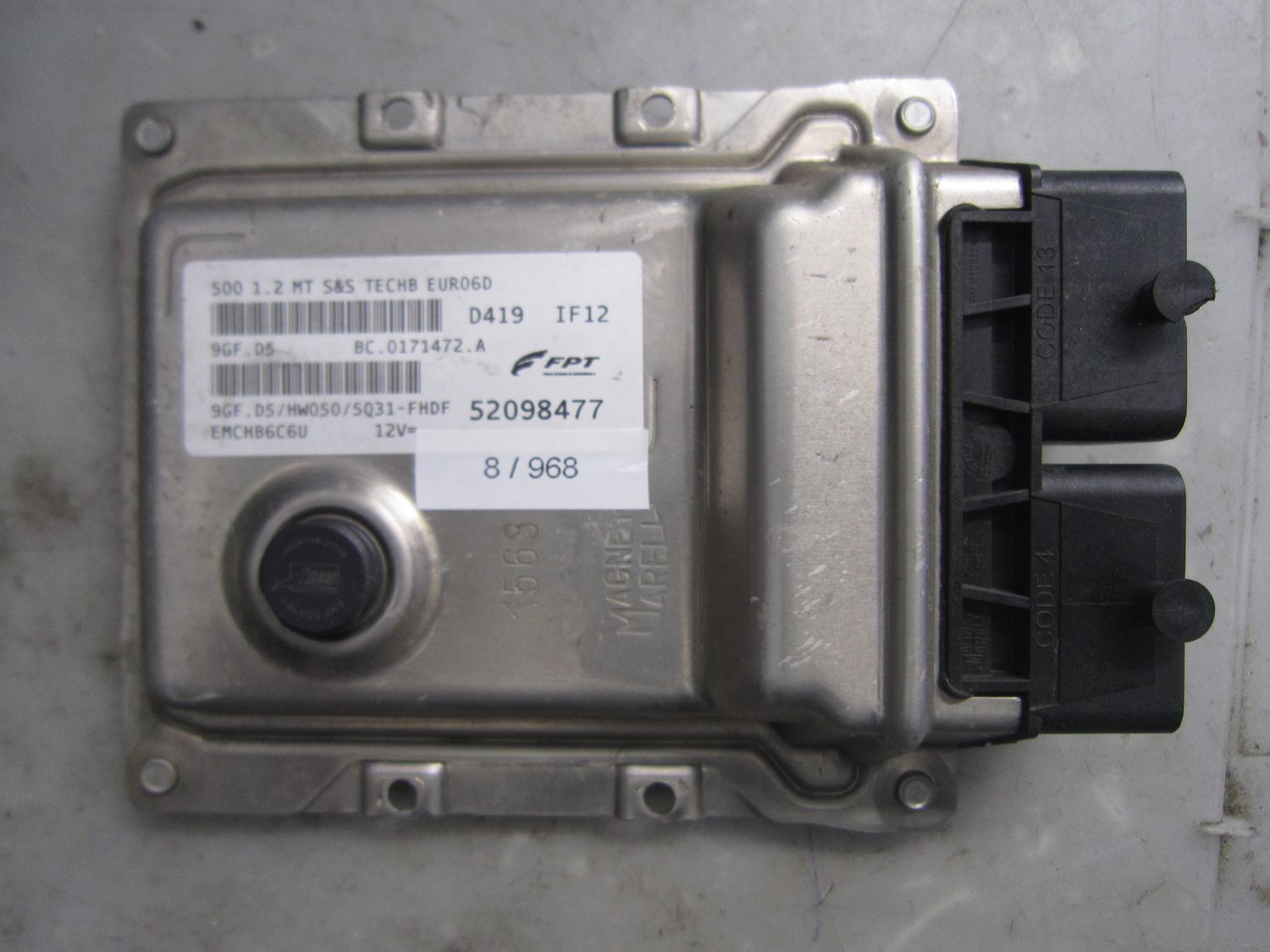 8-968 Centralina Motore Magneti Marelli 52098477   BC.0171472.A 9GF.D5 HW050/5Q31-FHDF 500 1.2 MT S&S TECHB EURO6D FIAT Benzina 500
