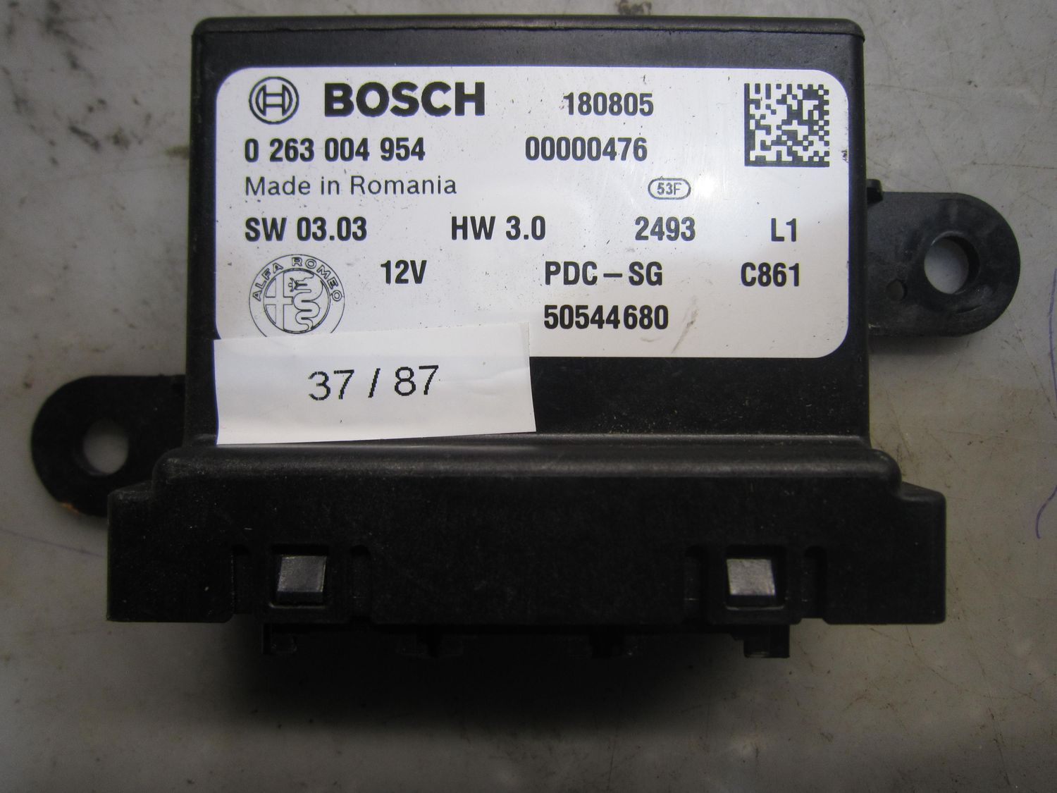 37-87 Centralina sensori parcheggio Bosch 0 263 004 954 0263004954 50544680 SW: 03.03 HW: 3.0  ALFA ROMEO  STELVIO