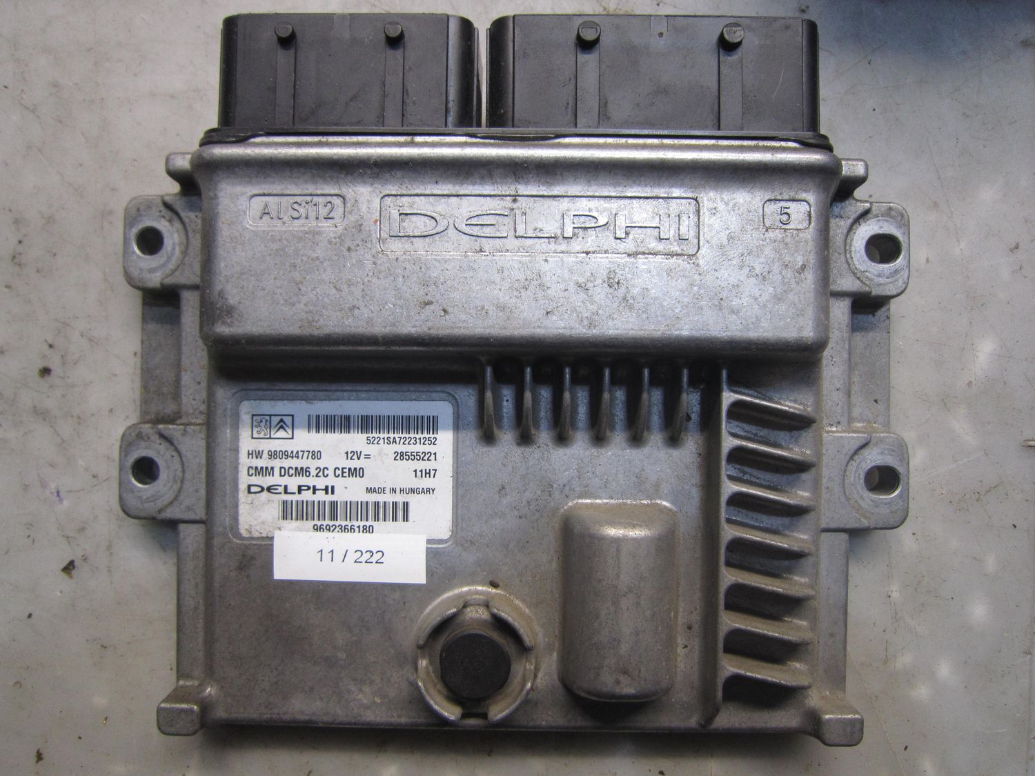 11-222 Centralina Motore Delphi 28555221   CMM DCM6.2C CEMO HW 9809447780 22H7  CITROEN Diesel Boxer
