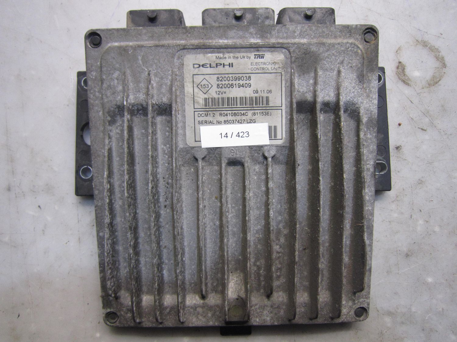 14-423 Centralina Motore Delphi R0410B034 C R0410B034C 8200399038 8200619409 DCM1.2  RENAULT DIESEL CLIO