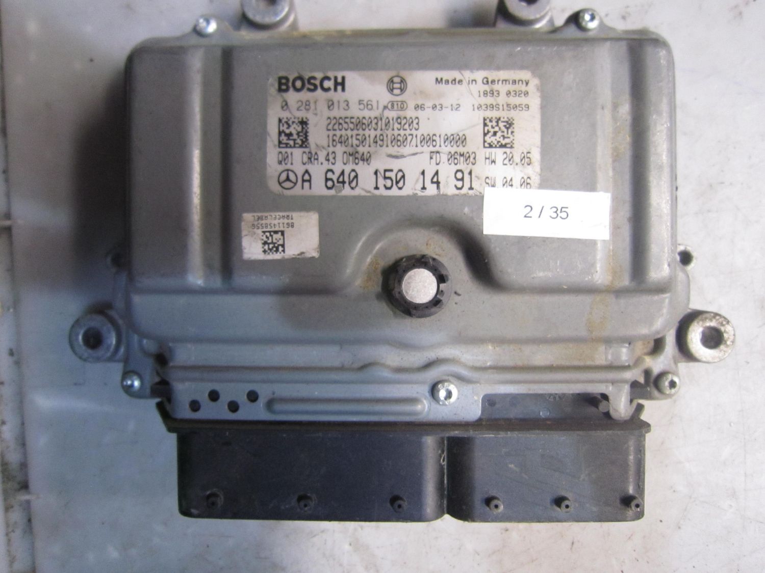 2-35 Centralina Motore Bosch 0 281 013 561 0281013561 A 640 150 14 91 1039S15059 HW 20.05   SW 04.06 CRA.43 MERCEDES Diesel Classe B