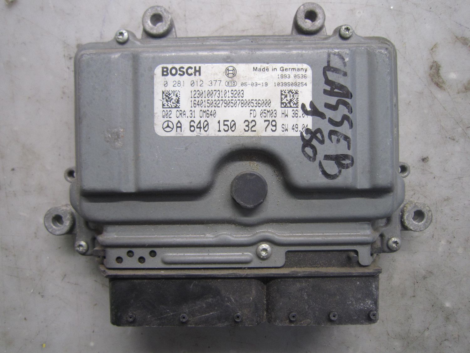 2-249 Centralina Motore Bosch 0 281 012 377 0281012377 A 640 150 32 79 1039S09254 Q02 CRA.31 OM640 HW 36.04   SW 49.04 MERCEDES Diesel Classe B