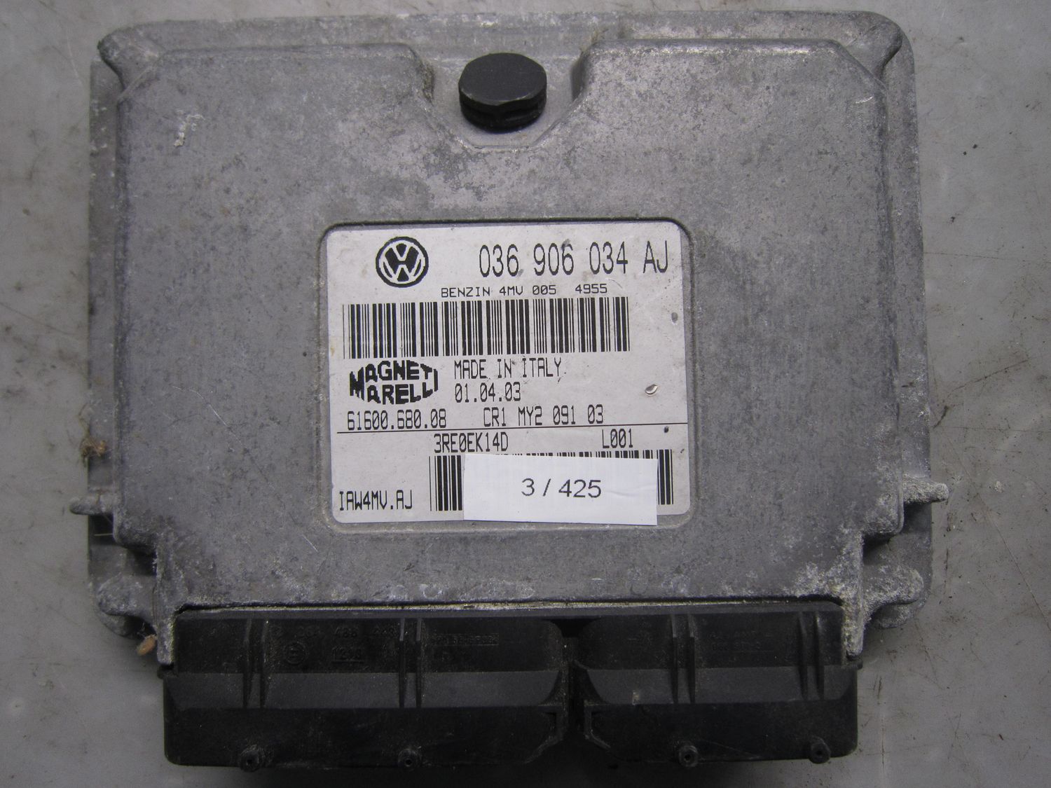 3-425 Centralina Motore Magneti Marelli IAW 4MV.AJ IAW4MV.AJ 61600.680.08  036 906 034 AJ CR1 MY2 091 03 VOLKSWAGEN Benzina Varie