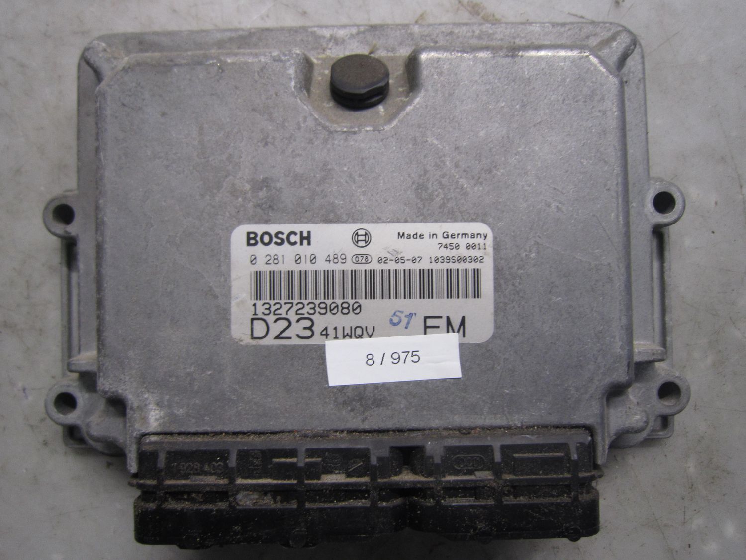 8-975 Centralina Motore Bosch 0 281 010 489 0281010489 1327239080 1039S00302 D23 41WQV FM  FIAT Diesel DUCATO