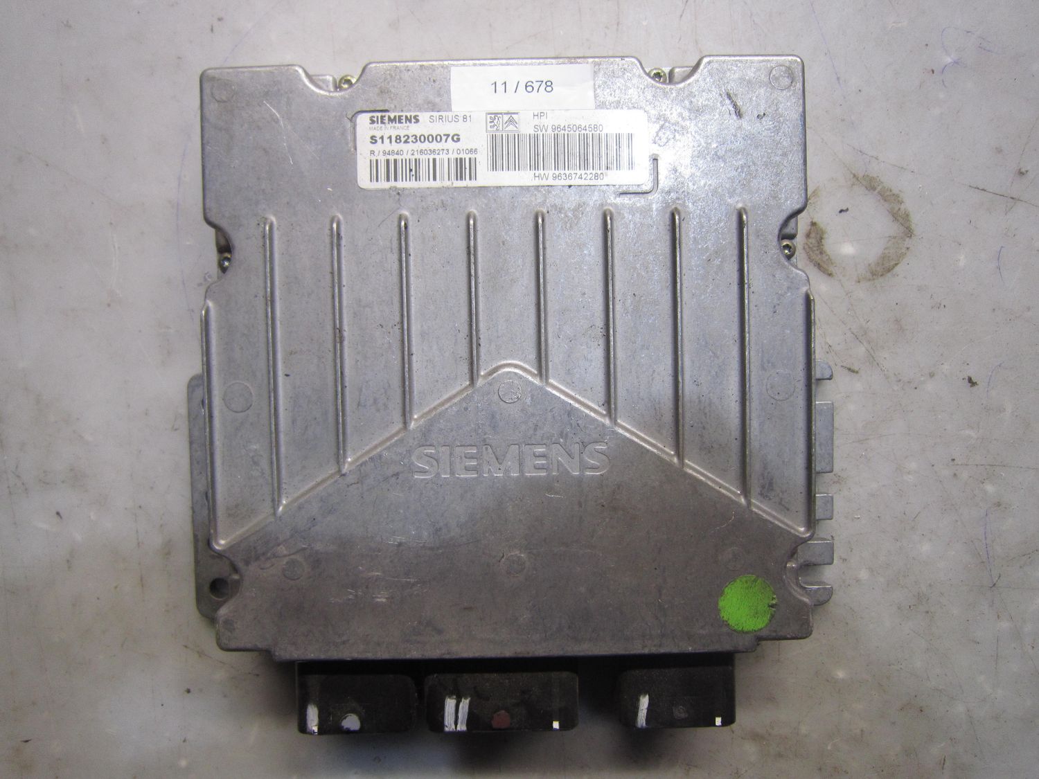 11-678 Centralina Motore Siemens S118230007G   9645064580 9636742280 SIRIUS 81  CITROEN Diesel C 5