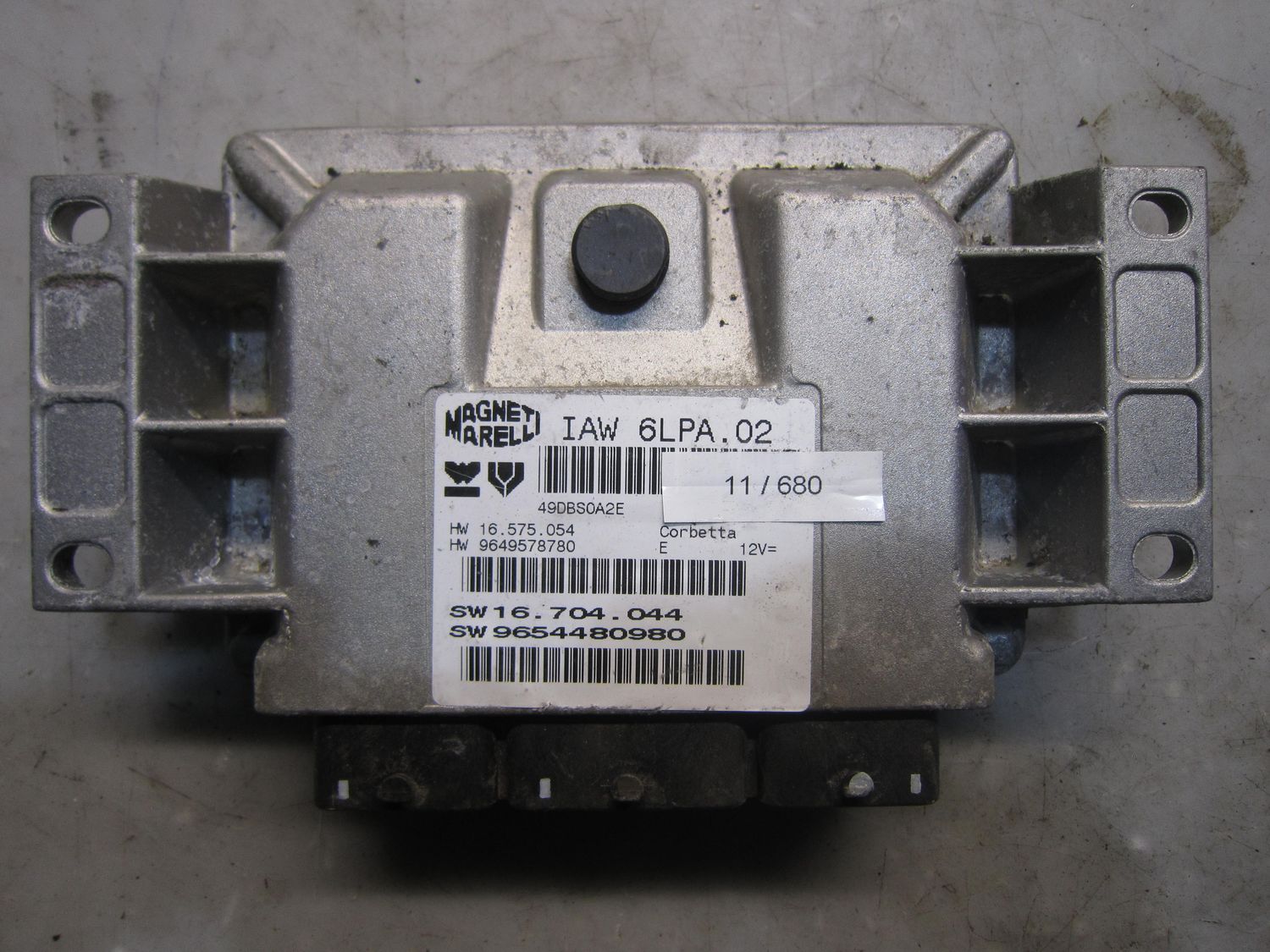 11-680 Centralina Motore Magneti Marelli IAW 6LPA.02 IAW6LPA.02  HW 16.575.054 HW 9649578780 SW 16704044 PEUGEOT Benzina 307