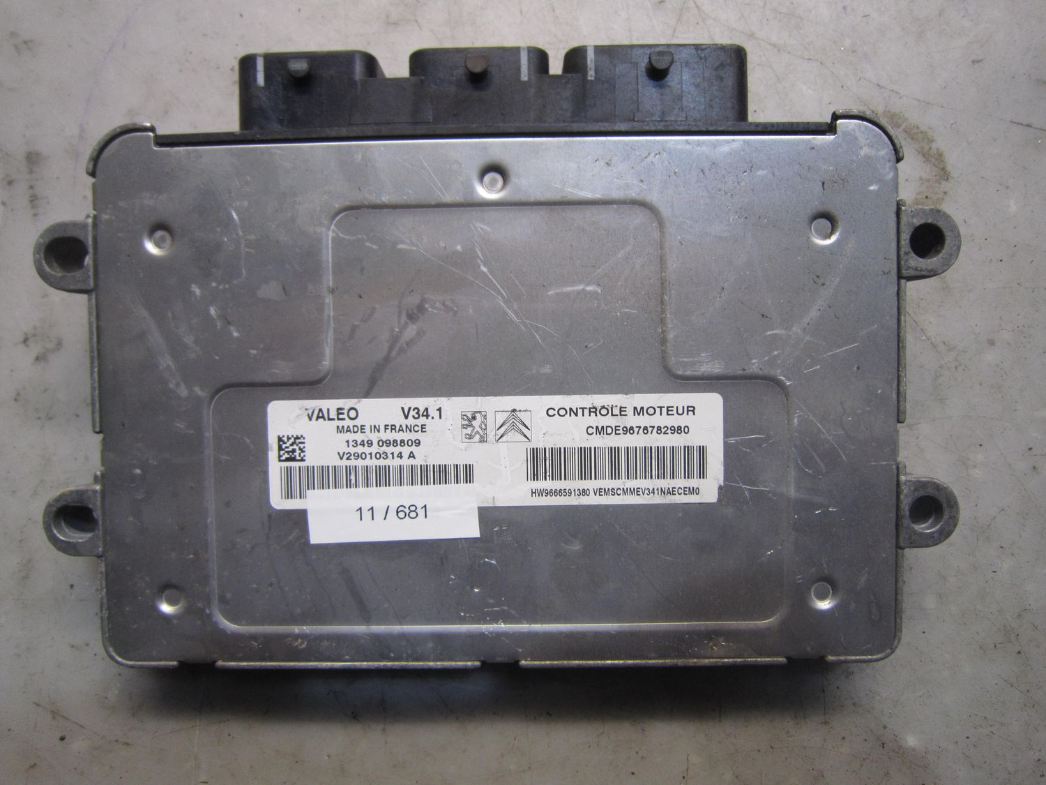 11-681 Centralina Motore Valeo V29010314 A V29010314A CMDE9676782980 HW 9666591380 V34.1   PEUGEOT Benzina 207