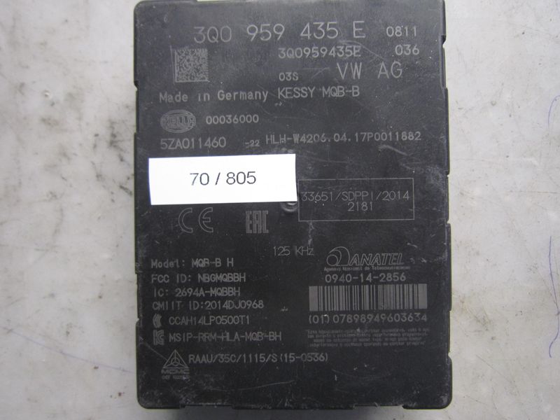 70-805 Centralina Porte Hella KG 3Q0 959 435 E 3Q0959435E 0940-14-2856    AUDI  TT